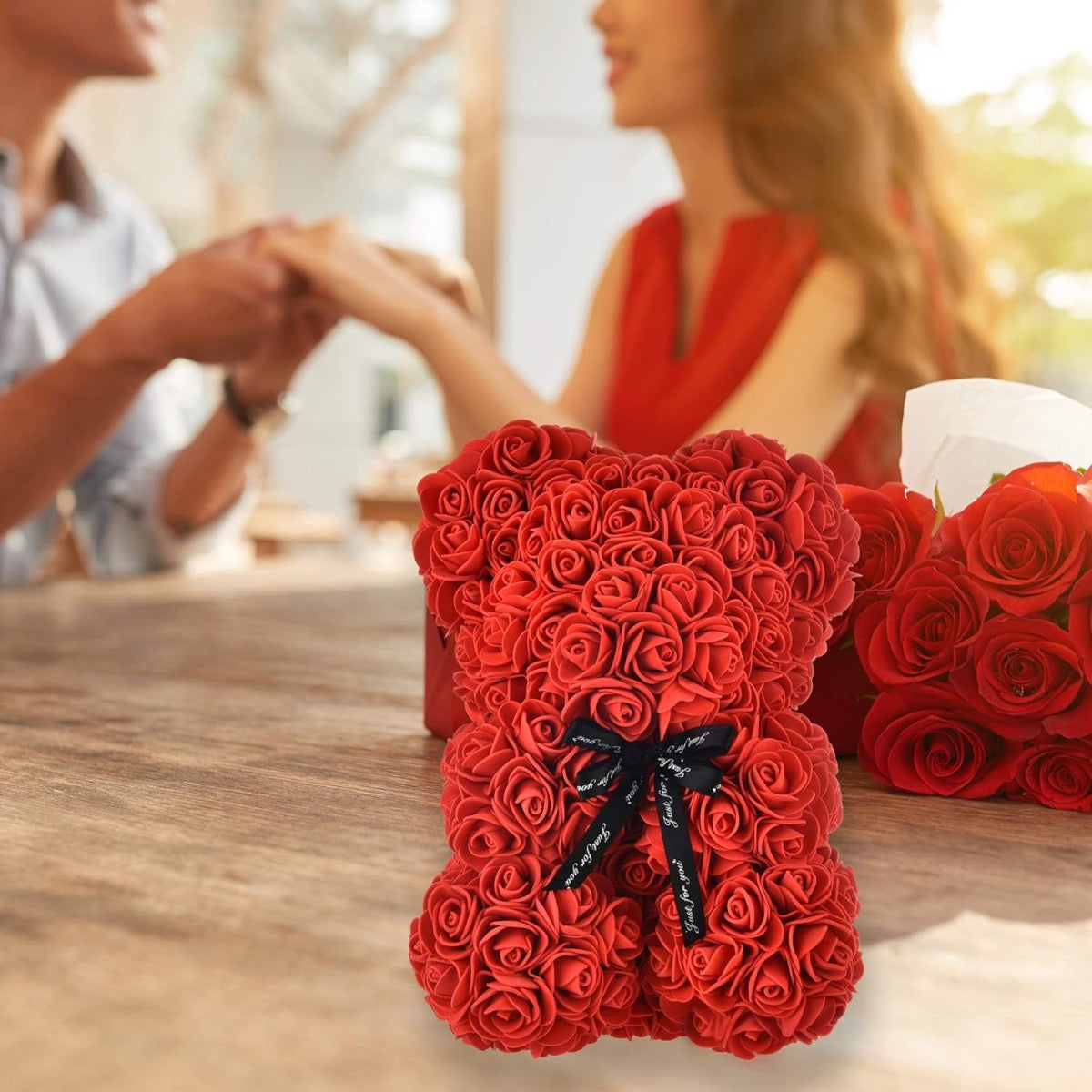 Handmade Red Rose Teddy Bear