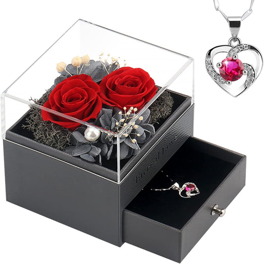 Jewellery Box With a Rose and Necklace